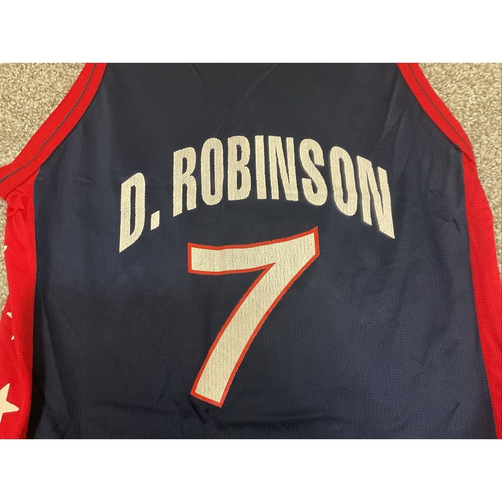Vintage David Robinson #7 Champion USA DREAM TEAM Jersey USA Made 90's - Picture 4 of 7